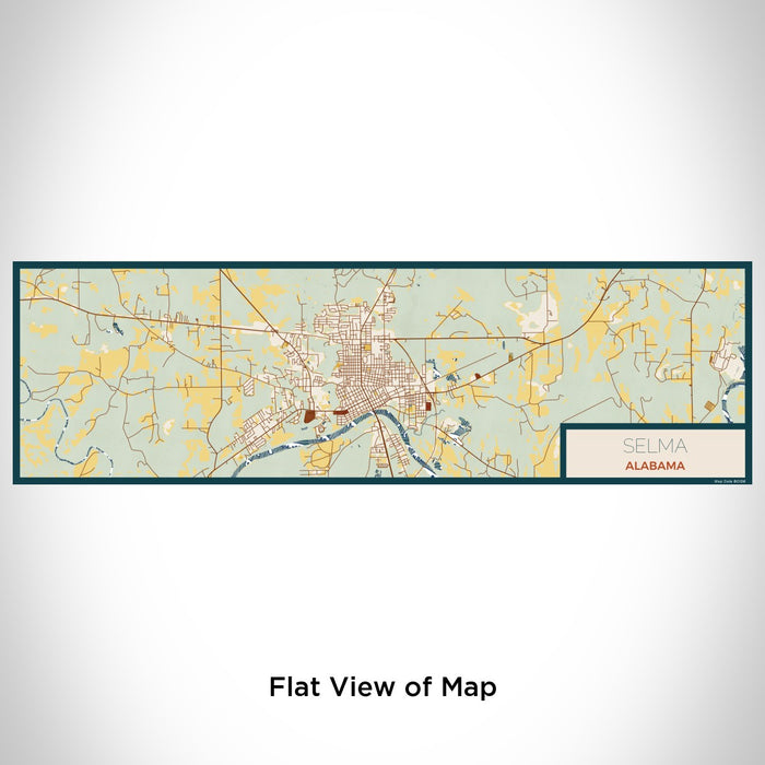 Flat View of Map Custom Selma Alabama Map Enamel Mug in Woodblock