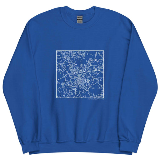 Seneca South Carolina  Map Unisex Crewneck Sweater with City inscription in Royal Blue