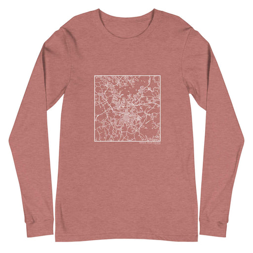 Seneca South Carolina  Map Unisex Long-Sleeve T-shirt with City inscription in Heather Mauve