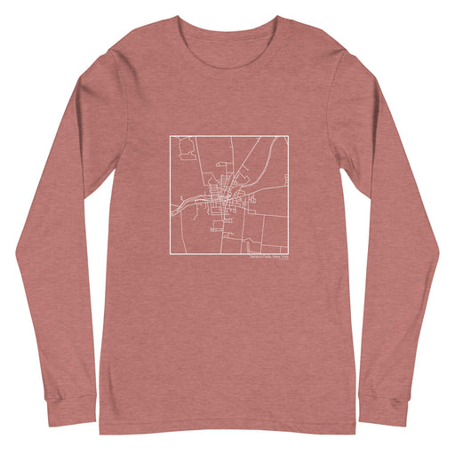 Seneca Falls New York  Map Unisex Long-Sleeve T-shirt with City inscription in Heather Mauve