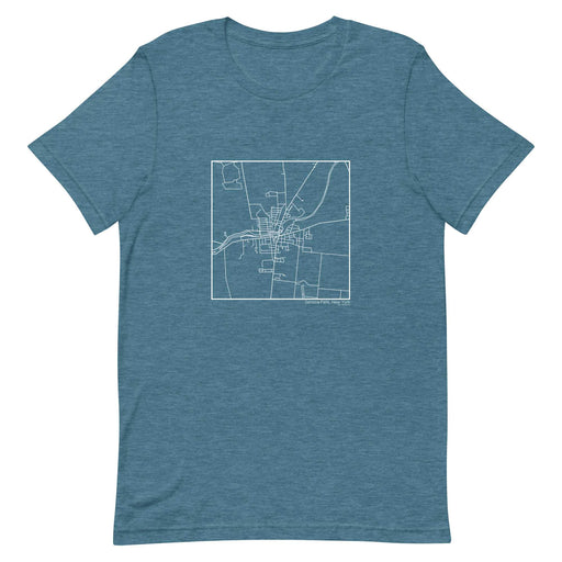Seneca Falls New York  Map Unisex T-Shirt with City inscription in Heather Teal