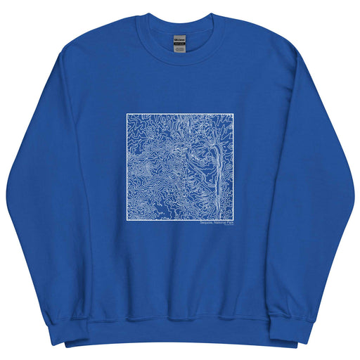 Sequoia National Park Topographic  Map Unisex Crewneck Sweater with City inscription in Royal Blue