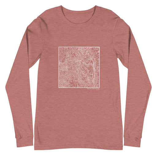 Sequoia National Park Topographic  Map Unisex Long-Sleeve T-shirt with City inscription in Heather Mauve