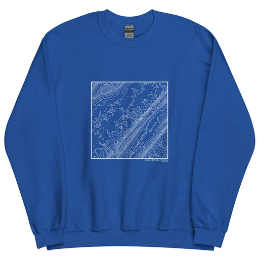 Seven Bends Virginia Topographic  Map Unisex Crewneck Sweater with City inscription in Royal Blue