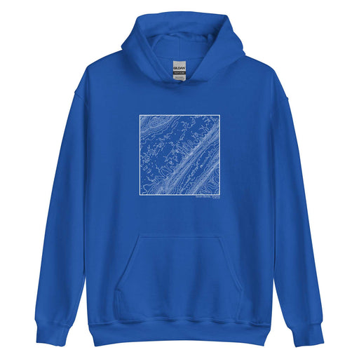 Seven Bends Virginia Topographic  Map Unisex Hoodie Sweater with City inscription in Royal Blue