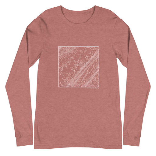 Seven Bends Virginia Topographic  Map Unisex Long-Sleeve T-shirt with City inscription in Heather Mauve