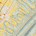 Seven Bends Virginia Map Print in Woodblock Style Zoomed In Close Up Showing Details