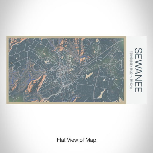 Rendered View of Sewanee Tennessee Map on 17oz Stainless Steel Insulated Bottle with printed afternoon style map
