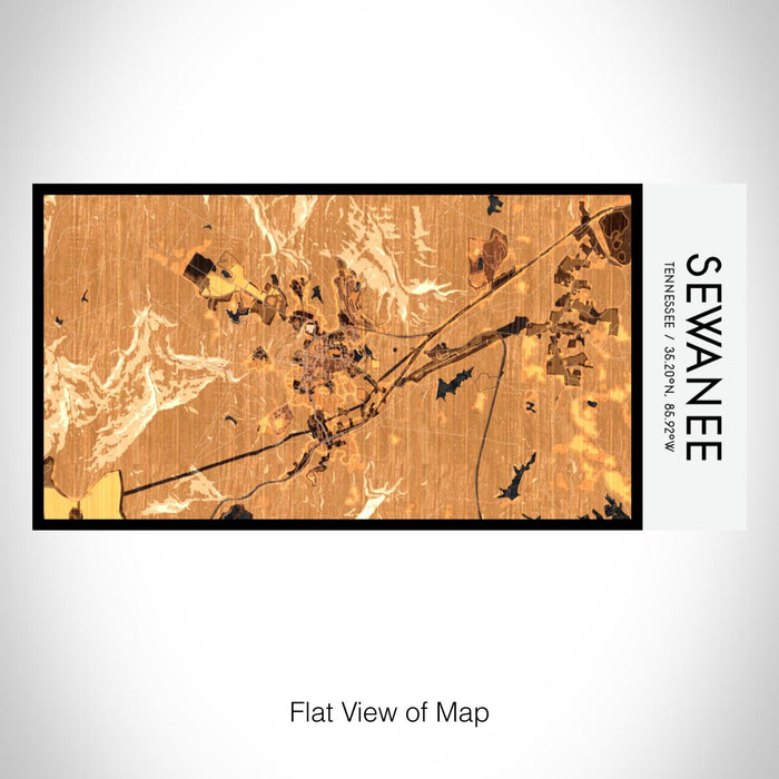 Rendered View of Sewanee Tennessee Map on 17oz Stainless Steel Insulated Bottle with printed ember style map