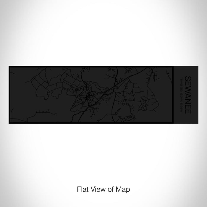 Rendered View of Sewanee Tennessee Map on 10oz Stainless Steel Insulated Cup in Matte Black with Sliding Lid