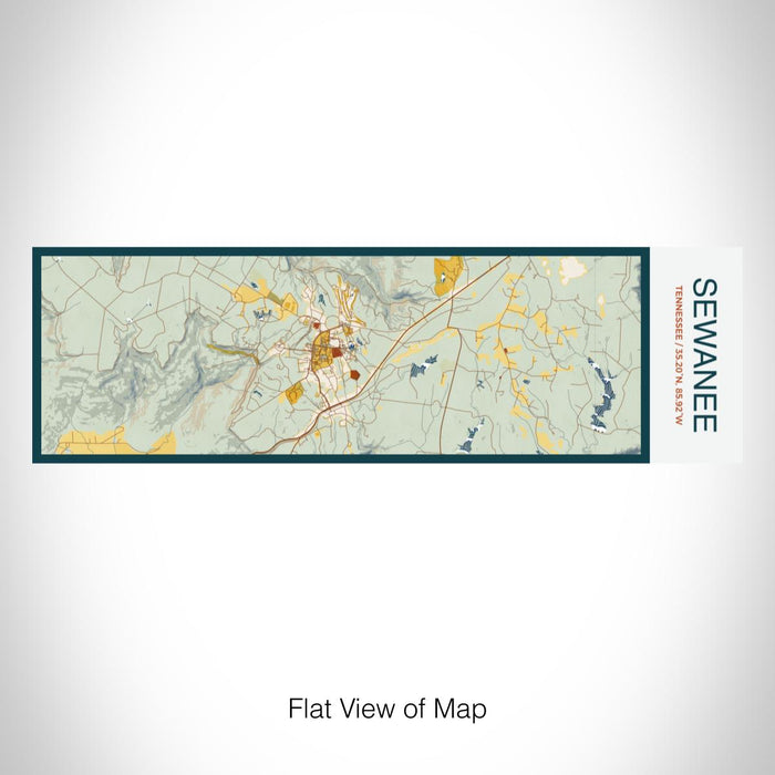 Rendered View of Sewanee Tennessee Map on 10oz Stainless Steel Insulated Cup in Woodblock with Sliding Lid