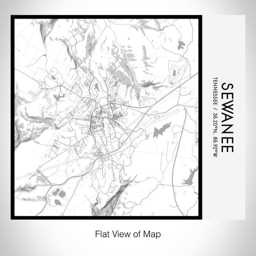 Rendered View of Sewanee Tennessee Map on 17oz Stainless Steel Insulated Tumbler in Classic Map Style