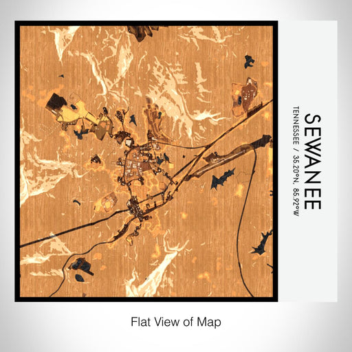 Rendered View of Sewanee Tennessee Map on 17oz Stainless Steel Insulated Tumbler in Ember Map Style