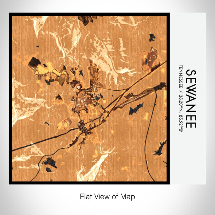 Rendered View of Sewanee Tennessee Map on 17oz Stainless Steel Insulated Tumbler in Ember Map Style