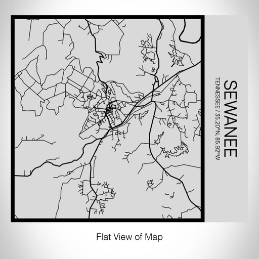 Rendered View of Sewanee Tennessee Map on 17oz Stainless Steel Insulated Tumbler in Tactile Lines with Succulent in Background