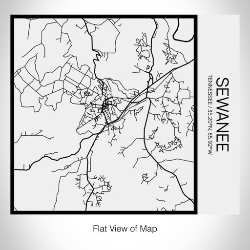 Rendered View of Sewanee Tennessee Map on 17oz Stainless Steel Insulated Tumbler in Matte White with Tactile Lines