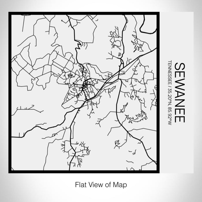 Rendered View of Sewanee Tennessee Map on 17oz Stainless Steel Insulated Tumbler in Matte White with Tactile Lines