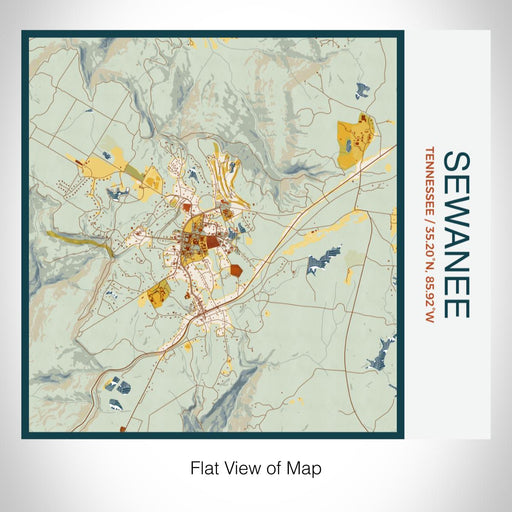 Rendered View of Sewanee Tennessee Map on 17oz Stainless Steel Insulated Tumbler in Woodblock Map Style