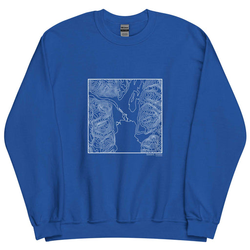 Seward Alaska Topographic  Map Unisex Crewneck Sweater with City inscription in Royal Blue