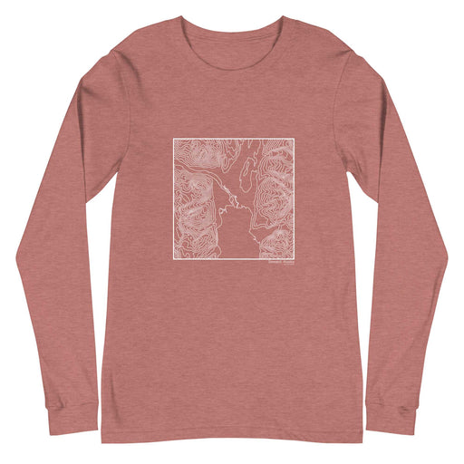 Seward Alaska Topographic  Map Unisex Long-Sleeve T-shirt with City inscription in Heather Mauve