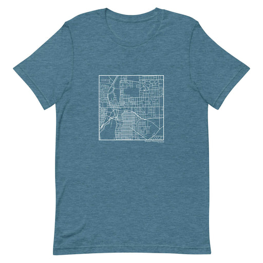 Sharon Pennsylvania  Map Unisex T-Shirt with City inscription in Heather Teal