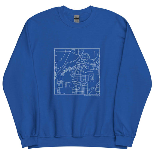 Sharpsville Pennsylvania  Map Unisex Crewneck Sweater with City inscription in Royal Blue