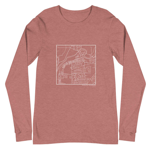 Sharpsville Pennsylvania  Map Unisex Long-Sleeve T-shirt with City inscription in Heather Mauve