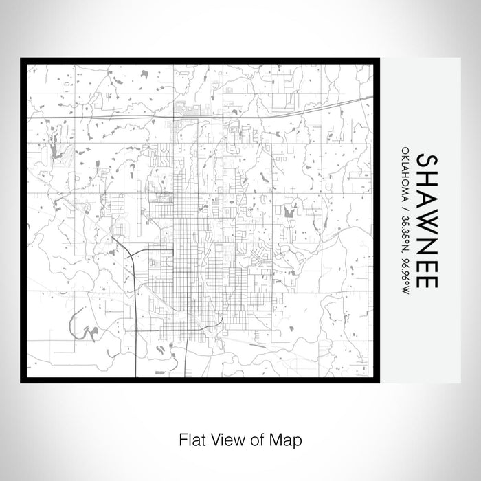 Rendered View of Shawnee Oklahoma Map on 20oz Stainless Steel Insulated Bottle with Bamboo Top with printed classic style map