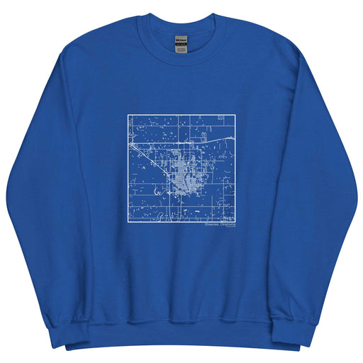 Shawnee Oklahoma  Map Unisex Crewneck Sweater with City inscription in Royal Blue