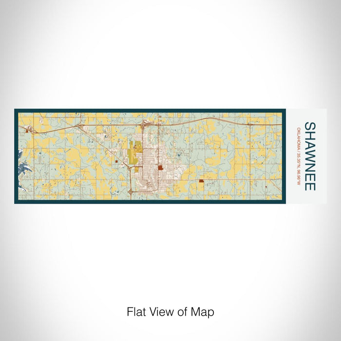 Rendered View of Shawnee Oklahoma Map on 10oz Stainless Steel Insulated Cup in Woodblock with Sliding Lid
