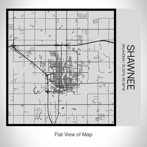Rendered View of Shawnee Oklahoma Map on 17oz Stainless Steel Insulated Tumbler in Tactile Lines with Succulent in Background