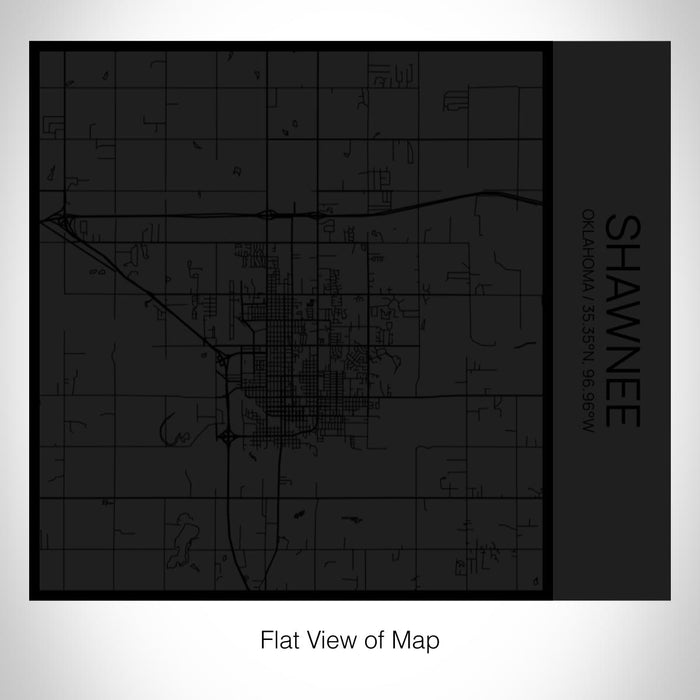 Rendered View of Shawnee Oklahoma Map on 17oz Stainless Steel Insulated Tumbler in Matte Black with Tactile Lines