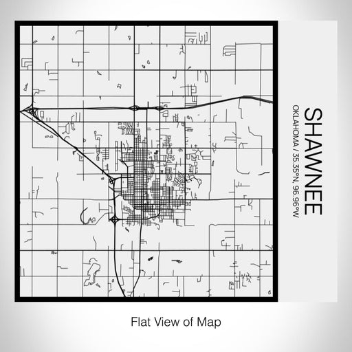 Rendered View of Shawnee Oklahoma Map on 17oz Stainless Steel Insulated Tumbler in Matte White with Tactile Lines
