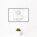 12x18 Shelby Montana Map Print Landscape Orientation in Classic Style With Small Cactus Plant in White Planter