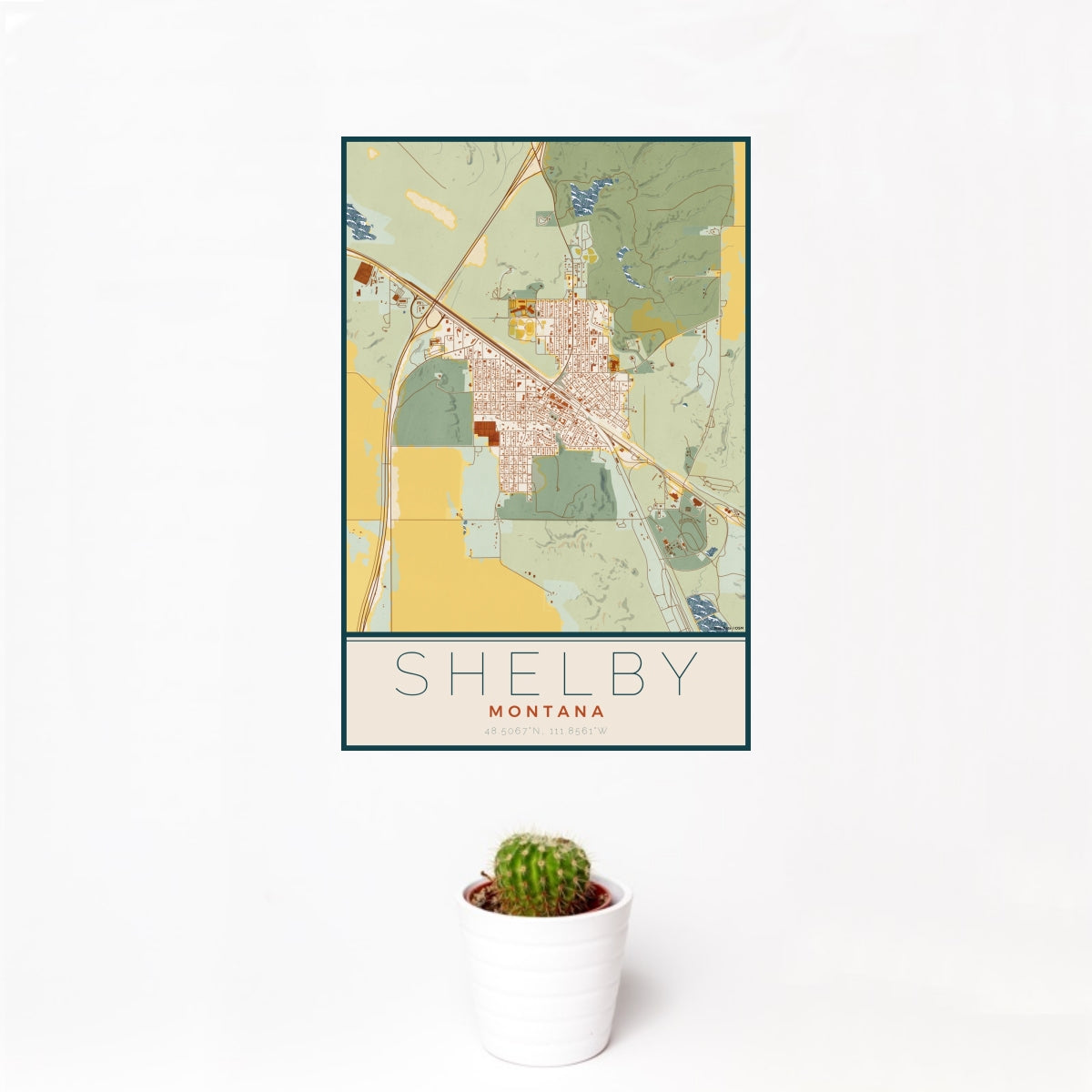 Shelby - Montana Map Print in Woodblock — JACE Maps
