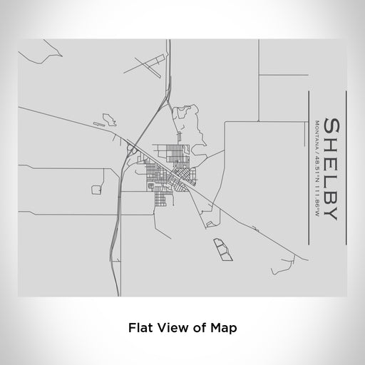 Rendered View of Shelby Montana Map Engraving on 20oz Stainless Steel Insulated Bottle with Bamboo Top