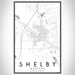 Shelby Montana Map Print Portrait Orientation in Classic Style With Shaded Background