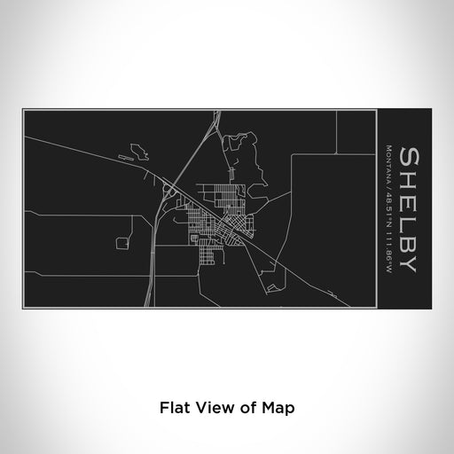 Rendered View of Shelby Montana Map Engraving on 17oz Stainless Steel Insulated Cola Bottle in Black