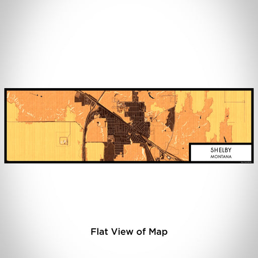 Flat View of Map Custom Shelby Montana Map Enamel Mug in Ember