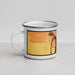 Left View Custom Shelby Montana Map Enamel Mug in Ember