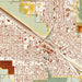 Shelby Montana Map Print in Woodblock Style Zoomed In Close Up Showing Details