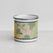 Front View Custom Shelby Montana Map Enamel Mug in Woodblock