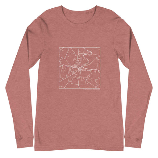 Shepherdstown West Virginia  Map Unisex Long-Sleeve T-shirt with City inscription in Heather Mauve