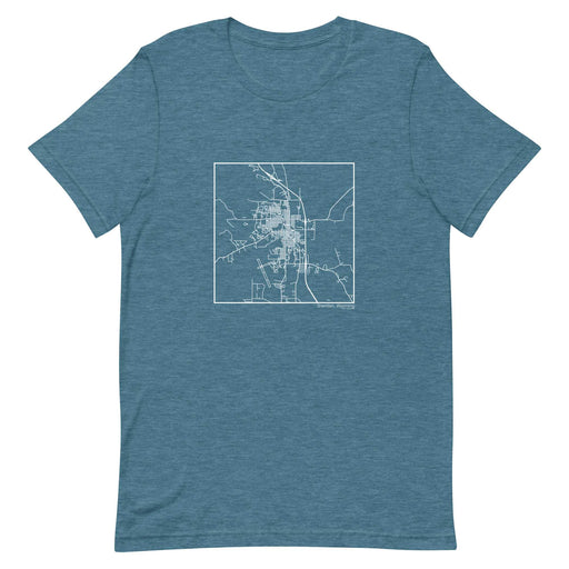 Sheridan Wyoming  Map Unisex T-Shirt with City inscription in Heather Teal