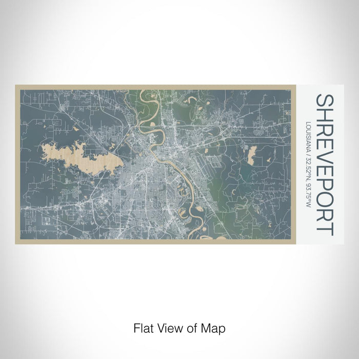 Rendered View of Shreveport Louisiana Map on 17oz Stainless Steel Insulated Bottle with printed afternoon style map
