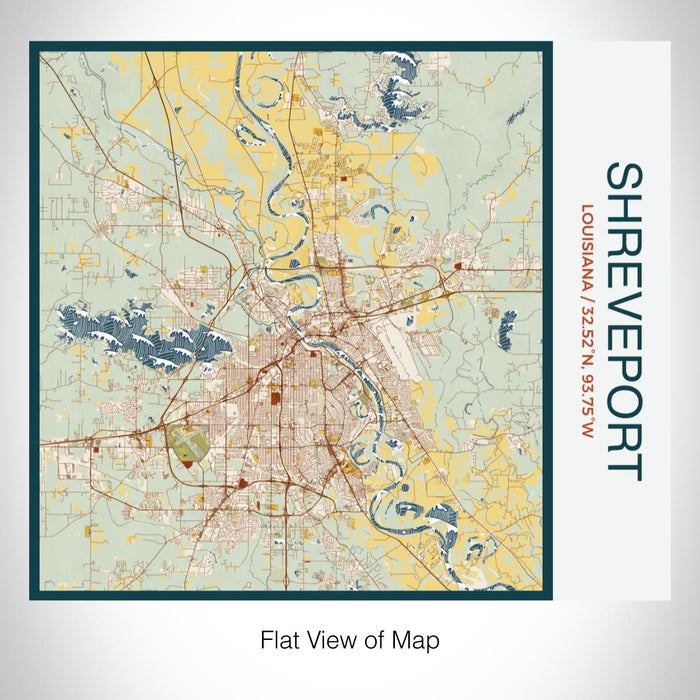 Rendered View of Shreveport Louisiana Map on 17oz Stainless Steel Insulated Tumbler in Woodblock Map Style