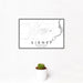 12x18 Sidney Montana Map Print Landscape Orientation in Classic Style With Small Cactus Plant in White Planter