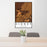 24x36 Sidney Montana Map Print Portrait Orientation in Ember Style Behind 2 Chairs Table and Potted Plant