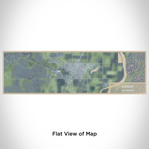 Flat View of Map Custom Sidney Montana Map Enamel Mug in Afternoon