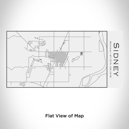 Rendered View of Sidney Montana Map Engraving on 17oz Stainless Steel Insulated Cola Bottle in White